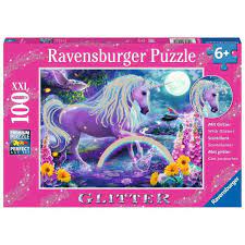 Ravensburger 12980-5 Glitter Unicorn 100pc - Hobbytech Toys