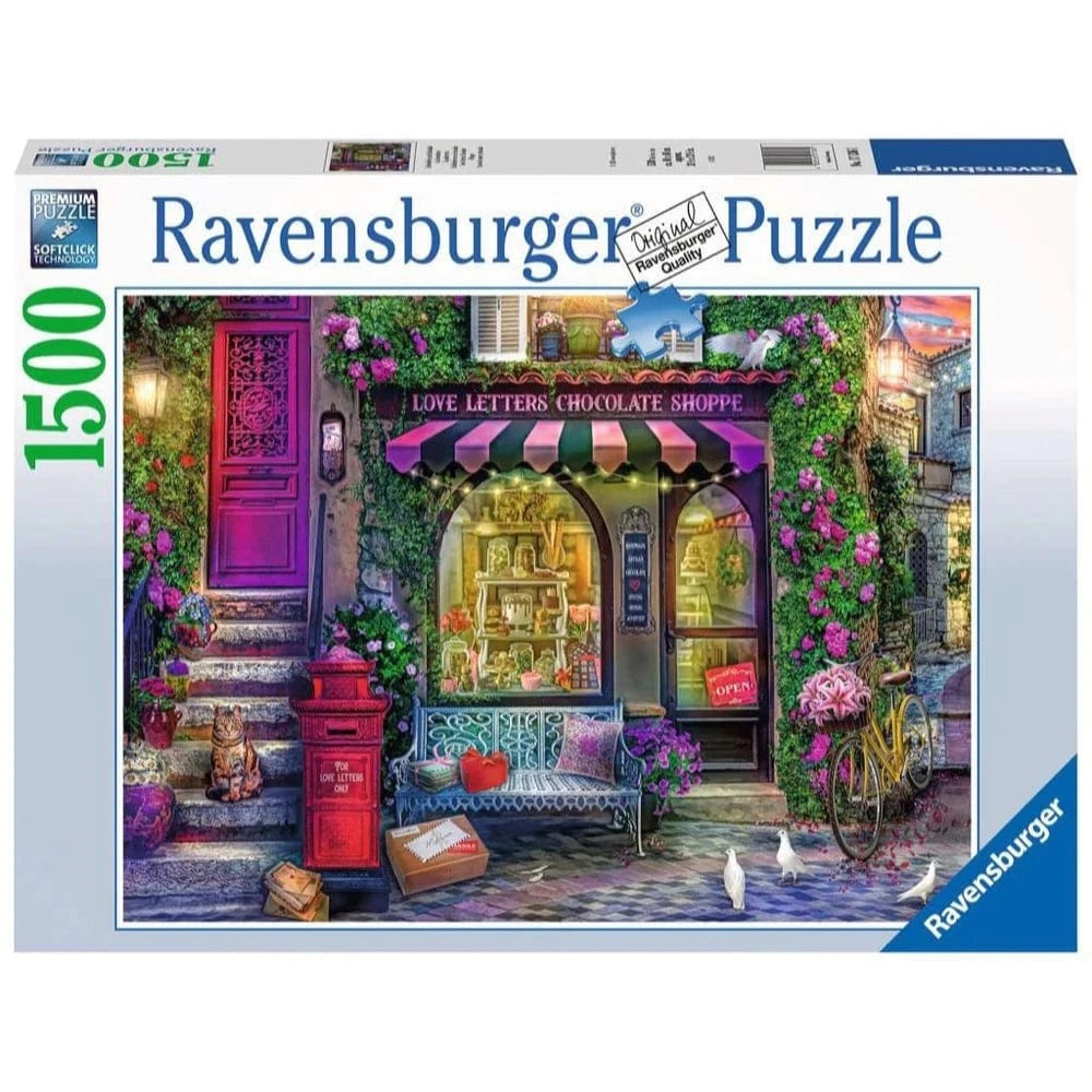 Ravensburger 17136-1 Love Letters Chocolate Shop 1500pc - Hobbytech Toys