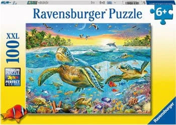 Ravensburger 12942-3 Swim with Sea Turtles Puzzle 100pc - Hobbytech Toys