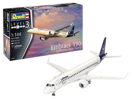 Revell 03883 1/144 Embraer 190 Lufthansa New Livery Plastic Model Kit Revell PLASTIC MODELS