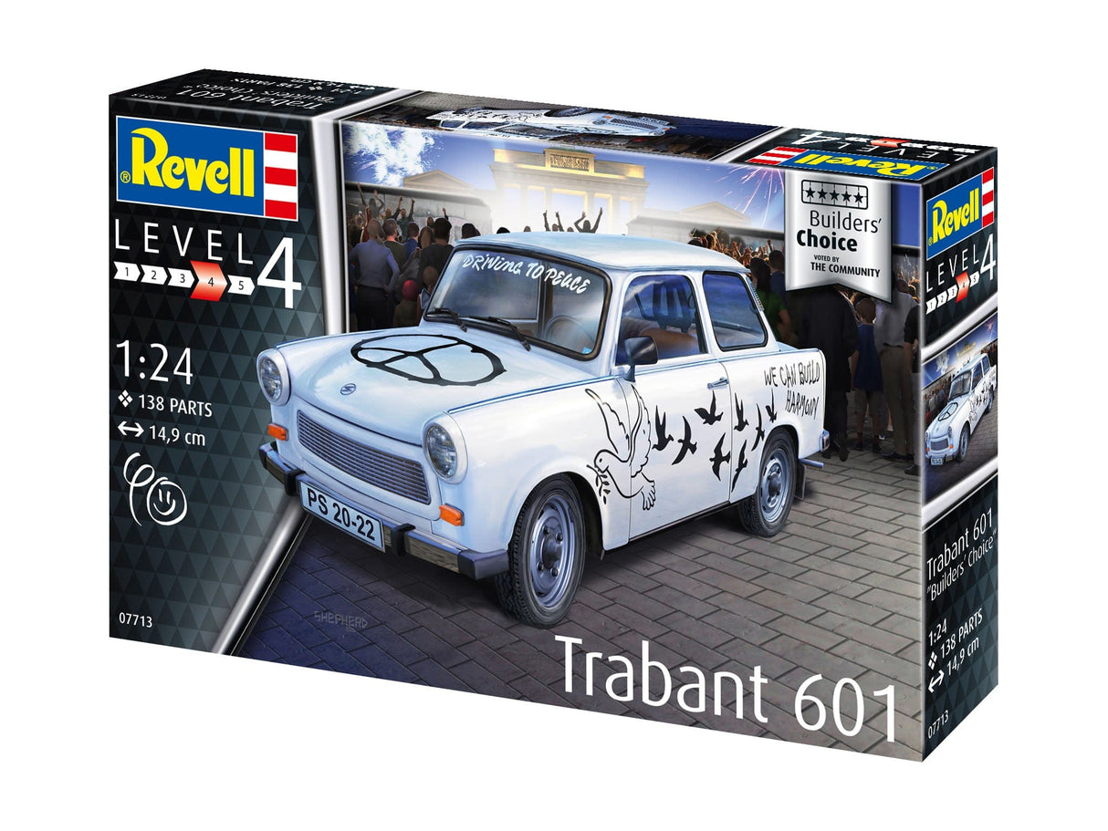 Revell 07713 1/24 Trabant 601S Builders Choice Plastic Model Kit - Hobbytech Toys