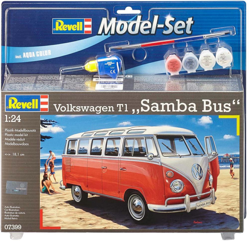 Revell 1/24 Vw T1 Samba Bus Starter Set Revell PLASTIC MODELS