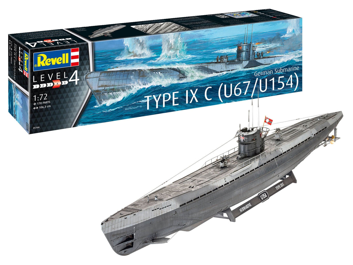 Revell 1/72 German Submarine Type Ix C U67/U154 Revell PLASTIC MODELS