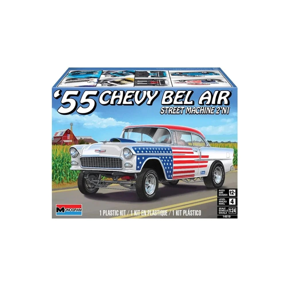 Revell 14519 1/24 55 Chevy Belair Street Machine Plastic Model Kit - Hobbytech Toys