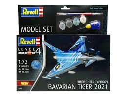 Revell 63818 1/72 Model Set Eurofighter Typhoon Baverian Tiger Plastic Model Kit - Hobbytech Toys