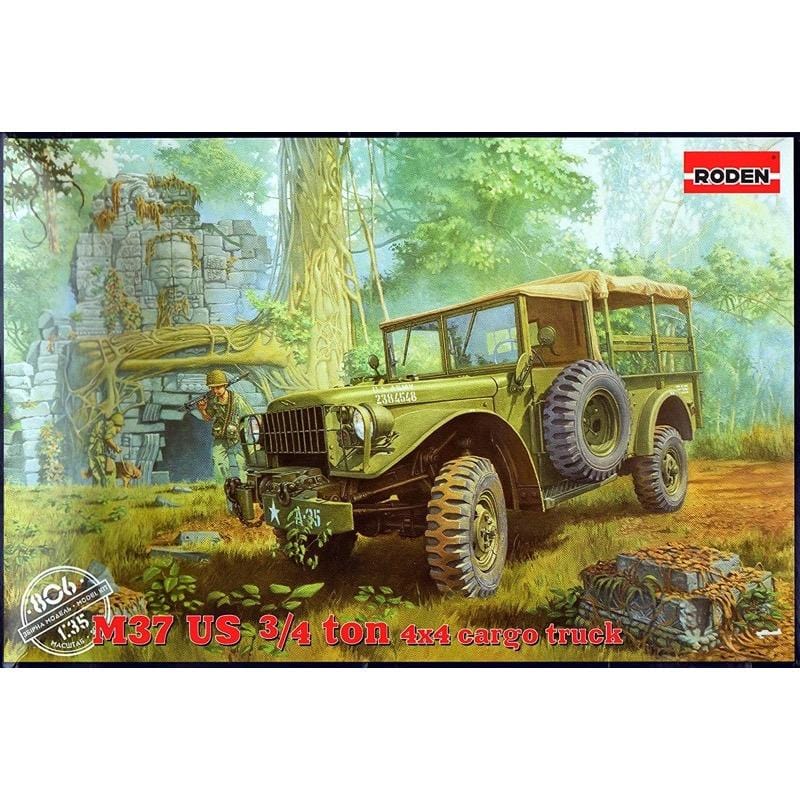 Roden 806 1/35 M 37 US 3/4 ton 4x4 cargo truck Plastic Model Kit Roden PLASTIC MODELS
