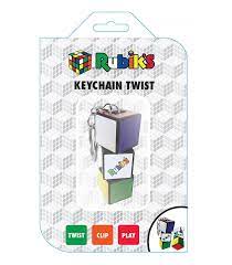 Colorful Rubik's Cube keychain with twisting mechanism, a compact and playful accessory for on-the-go puzzle enthusiasts.