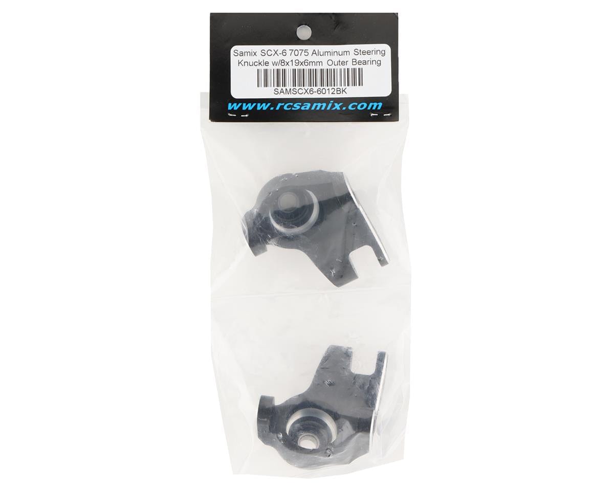 Samix SCX-6 7075 Aluminum Steering Knuckle Set (Black) - Hobbytech Toys