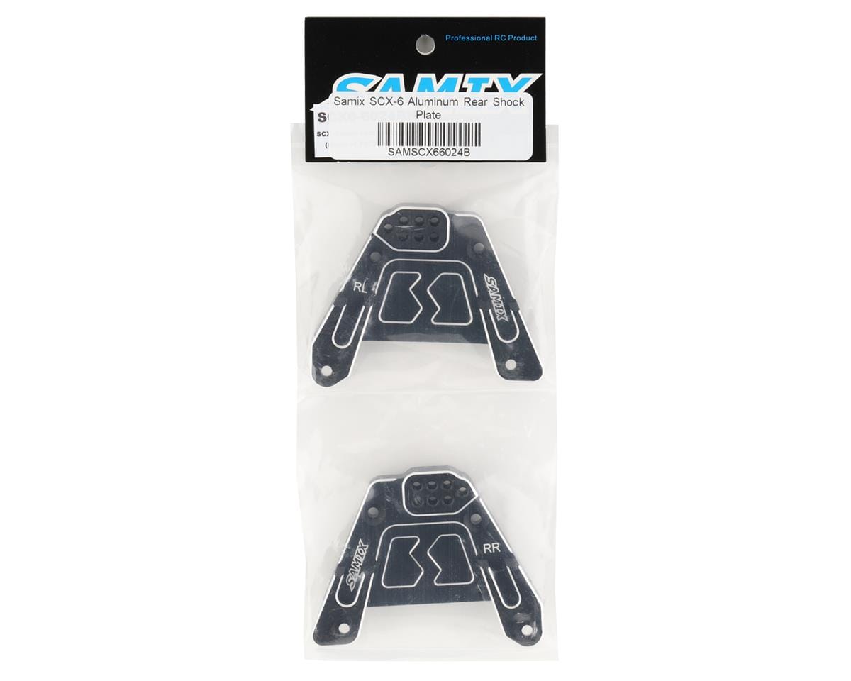 Samix SCX-6 Aluminum Rear Shock Plate (Black) - Hobbytech Toys