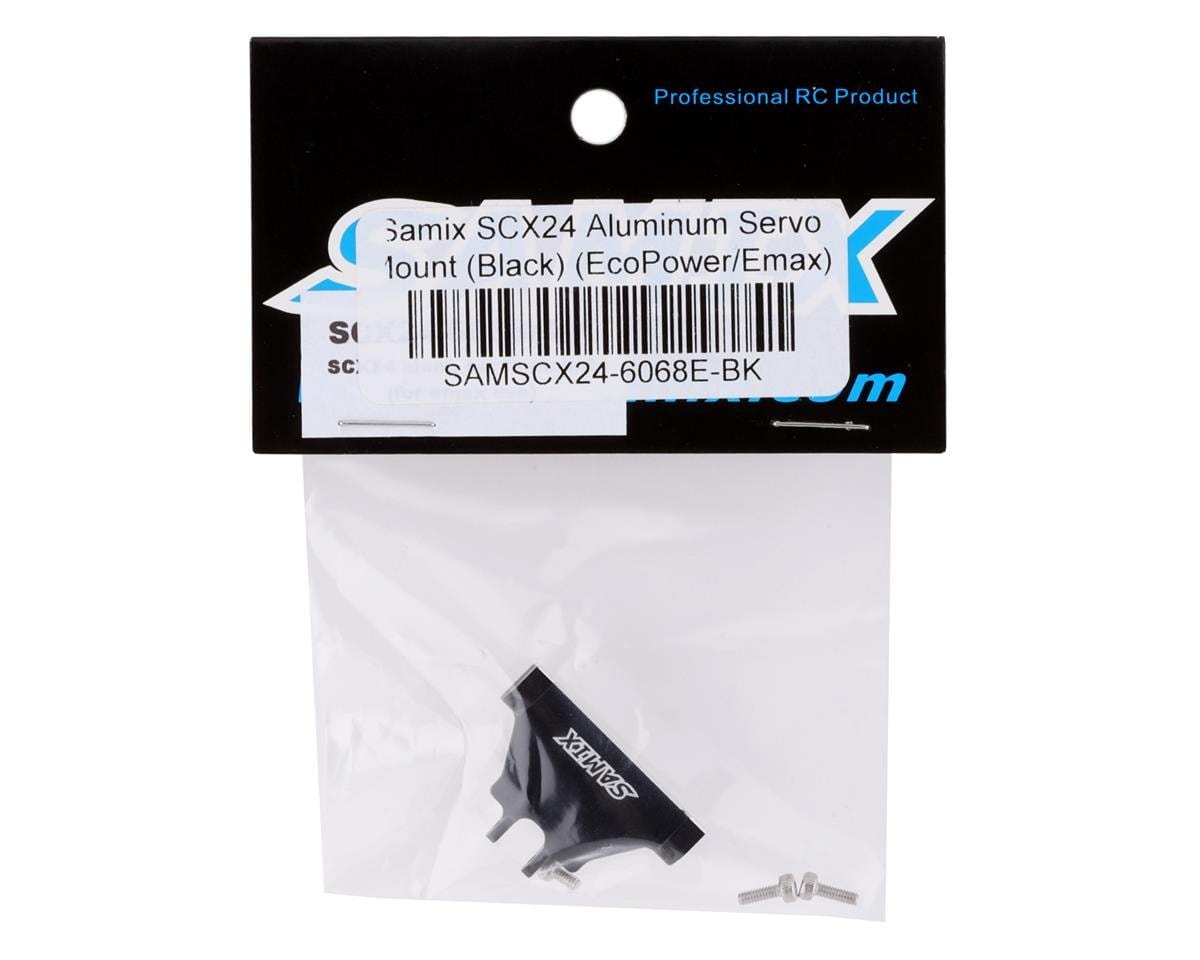 Samix SCX24 Aluminum Servo Mount (Black) (EcoPower/Emax) - Hobbytech Toys