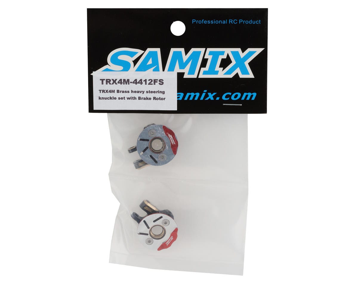 Samix TRX-4M Brass Heavy Steering Knuckle Set w/Scale Brake Rotor/Caliper (22g) - Hobbytech Toys