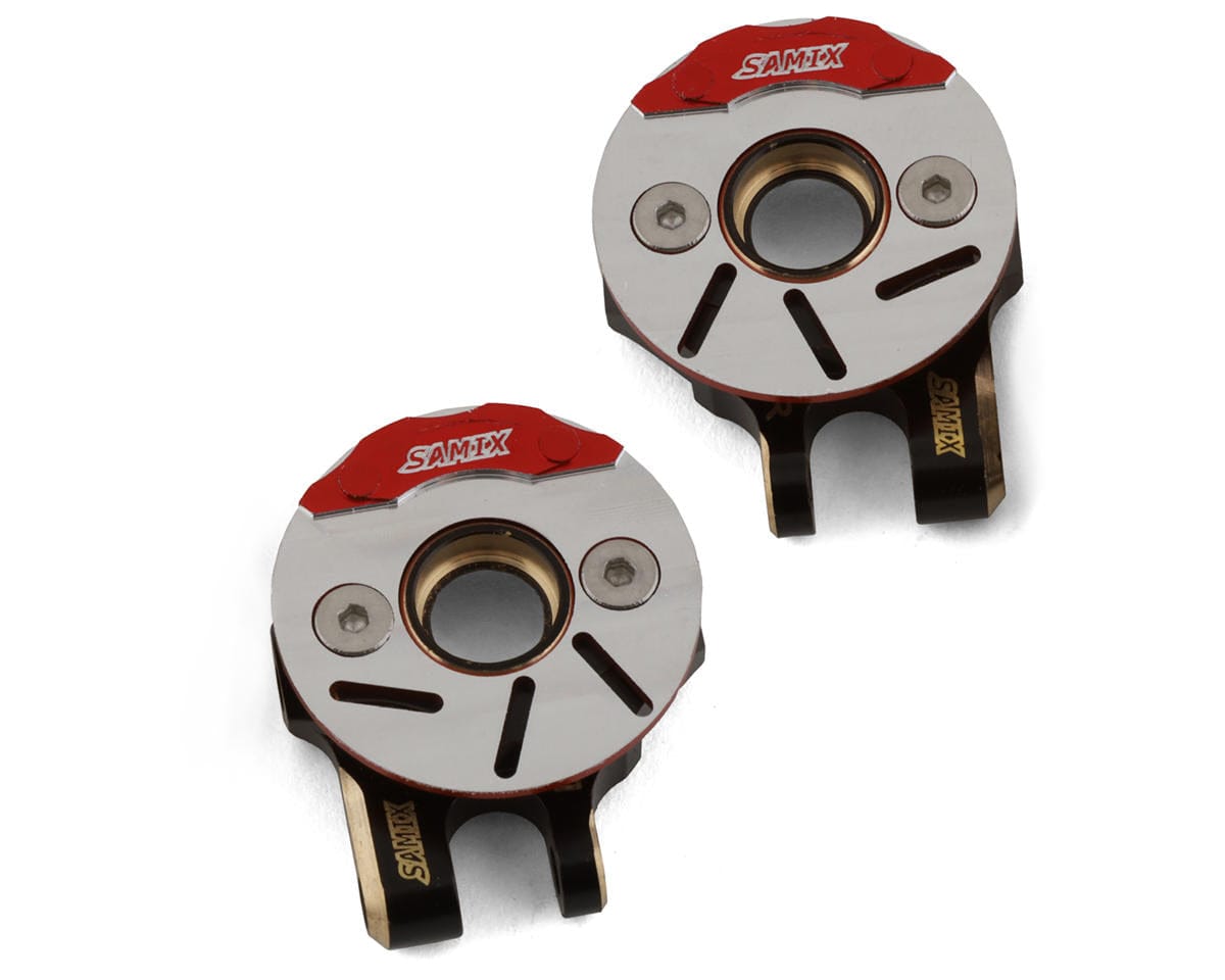 Samix TRX-4M Brass Heavy Steering Knuckle Set w/Scale Brake Rotor/Caliper (22g) - Hobbytech Toys