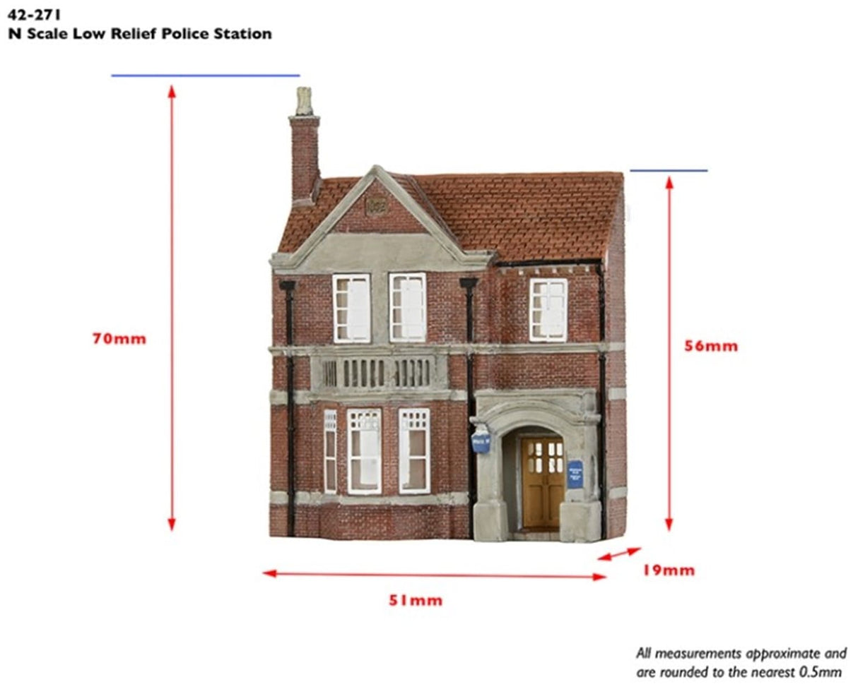 Scenecraft 42-271 N Low Relief Police Station Bachmann Scenecraft TRAINS - N SCALE