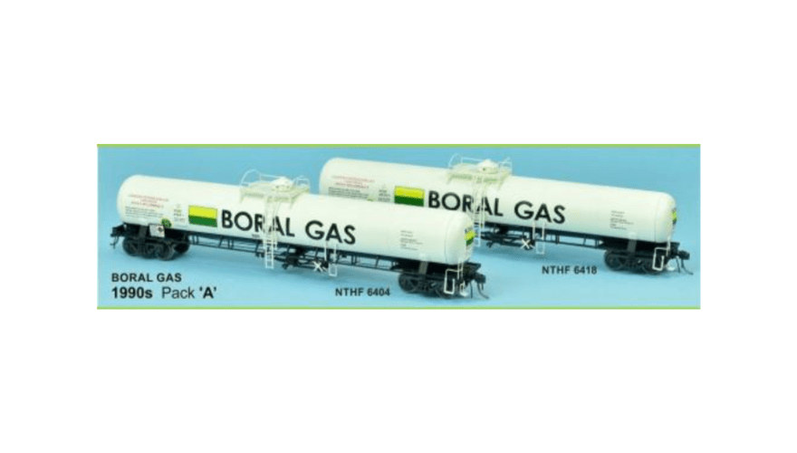 SDS HO Gas Rail Tank Car ATYL Boral Gas 1990 Pack B (2) SDS Models TRAINS - HO/OO SCALE