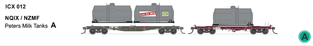 SDS Models ICX012 NQIX/NZMF Wagons with Peters Milk Tanks Pack A - Hobbytech Toys