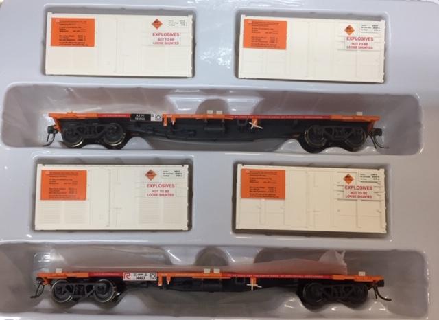 Sds HO Nspf Container Wagons Orange With Explosives Containers Pack C (2) SDS Models TRAINS - HO/OO SCALE