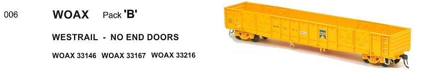 SDS WGX Open Wagon WOAX Westrail No End Doors Pack B (3) SDS Models TRAINS - HO/OO SCALE