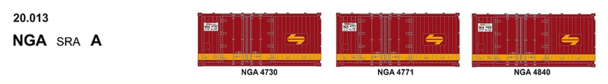 SDS Models 20ft Containers NGA SRA Pack A - Hobbytech Toys