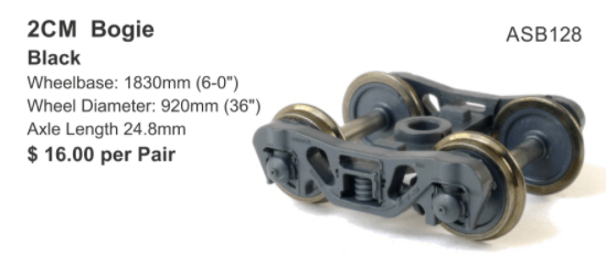 SDS Models HO 2CM Bogie Black Pair SDS Models TRAINS - HO/OO SCALE