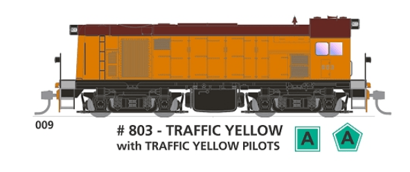 SDS Models HO 800 Class 803 Traffic Yellow with Traffic Yellow Pilots SDS Models TRAINS - HO/OO SCALE
