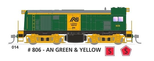 SDS Models HO 800 Class 806 AN Green and Yellow DC SDS Models TRAINS - HO/OO SCALE