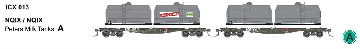 SDS Models ICX013 NQIX/NZMF Wagons with Peters Milk Tanks Pack A - Hobbytech Toys