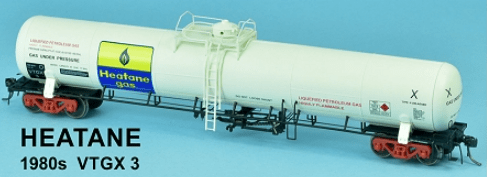 SDS Models NSWR Gas Rail Tank Car VTGX3 1980S Heatane Single Car SDS Models TRAINS - HO/OO SCALE