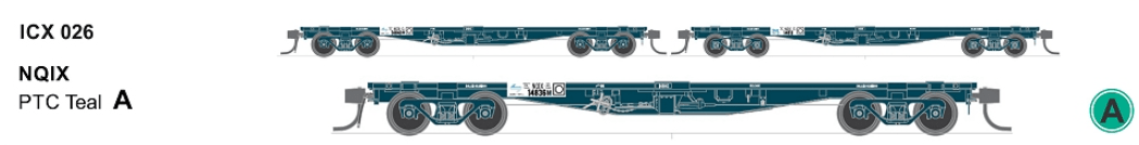 Sds Nqix Fr/Fc Container Wagon Teal Pack A (3) SDS Models TRAINS - HO/OO SCALE