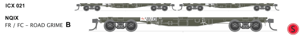 Sds Nqix Fr/Fc Road Grime Container Wagons Pack B (3) SDS Models TRAINS - HO/OO SCALE