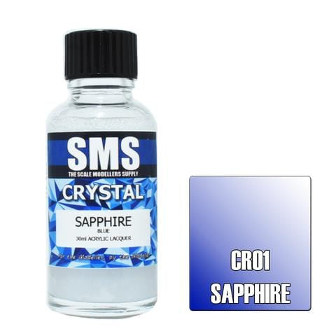 SMS CR01 Acrylic Lacquer Crystal Sapphire (Blue) 30ml Scale Modellers Supply PAINT, BRUSHES & SUPPLIES