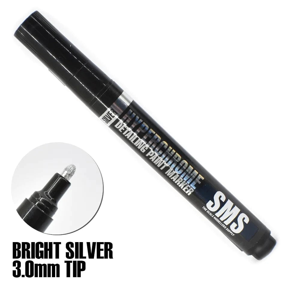 SMS HyperChrome Marker BRIGHT SILVER 3.0mm - Hobbytech Toys