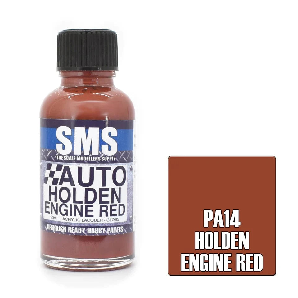 SMS PA14 Auto Colour HOLDEN ENGINE RED 30ml - Hobbytech Toys