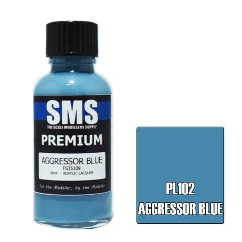 SMS PL102 Premium Acrylic Lacquer Aggressor Blue Fs35109 30ml Scale Modellers Supply PAINT, BRUSHES & SUPPLIES