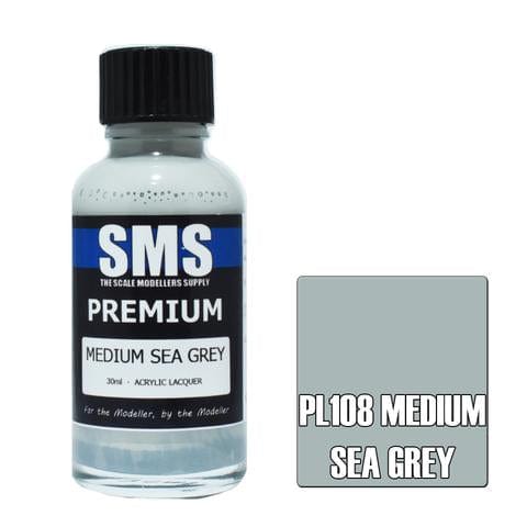 SMS PL108 Premium Acrylic Lacquer Medium Sea Grey 30ml Scale Modellers Supply PAINT, BRUSHES & SUPPLIES