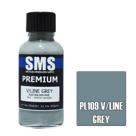 SMS PL109 Premium Acrylic Lacquer V/Line Grey Australian Rail 30ml Scale Modellers Supply PAINT, BRUSHES & SUPPLIES