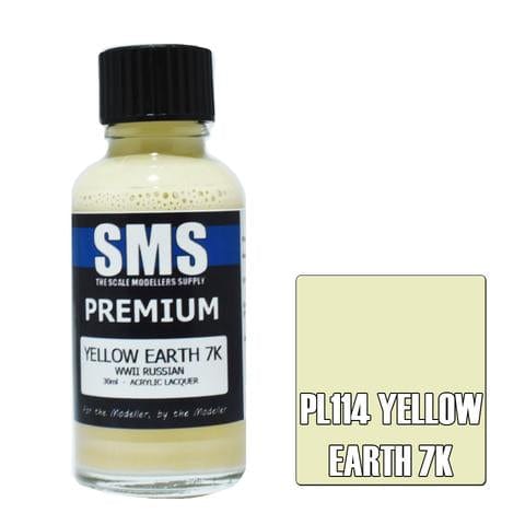 SMS PL114 Premium Acrylic Lacquer Yellow Earth 30ml Scale Modellers Supply PAINT, BRUSHES & SUPPLIES