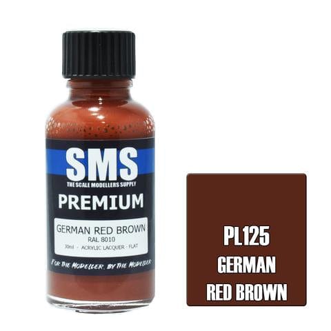 SMS PL125 Premium Acrylic Lacquer German Red Bown 30ml Scale Modellers Supply PAINT, BRUSHES & SUPPLIES