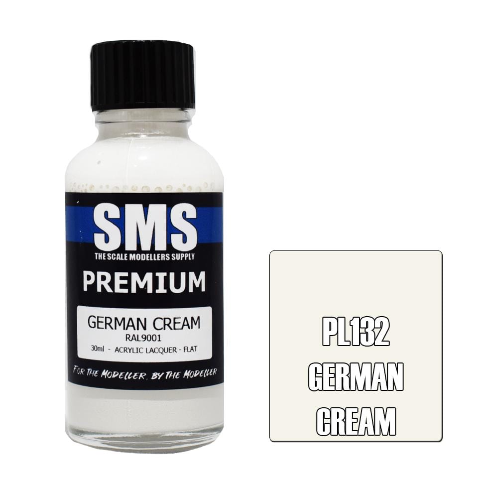 SMS PL132 Premium Acrylic Lacquer German Cream 30ml Scale Modellers Supply PAINT, BRUSHES & SUPPLIES