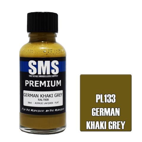 SMS PL133 Premium Acrylic Lacquer German Khaki Grey 30ml Scale Modellers Supply PAINT, BRUSHES & SUPPLIES