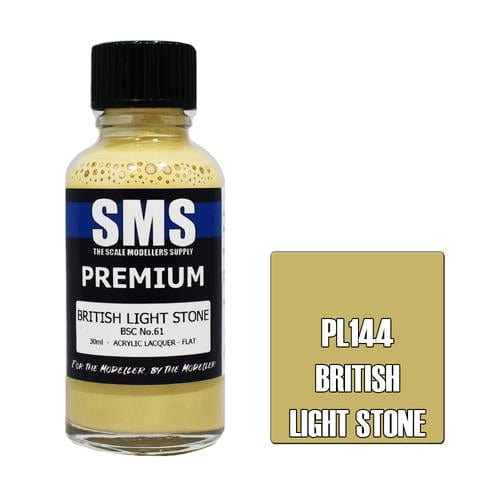SMS PL144 Premium Acrylic Lacquer British Light Stone 30ml Scale Modellers Supply PAINT, BRUSHES & SUPPLIES