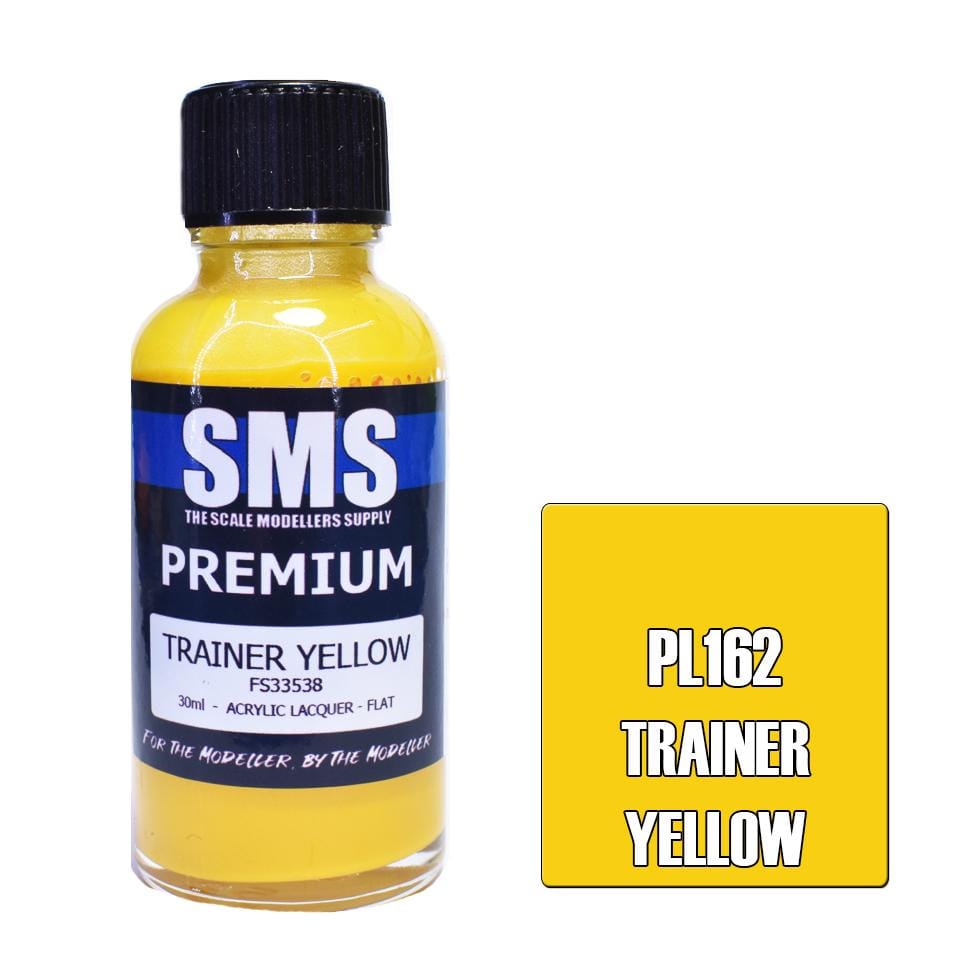 SMS PL162 Premium Acrylic Lacquer Trainer Yellow 30ml Scale Modellers Supply PAINT, BRUSHES & SUPPLIES