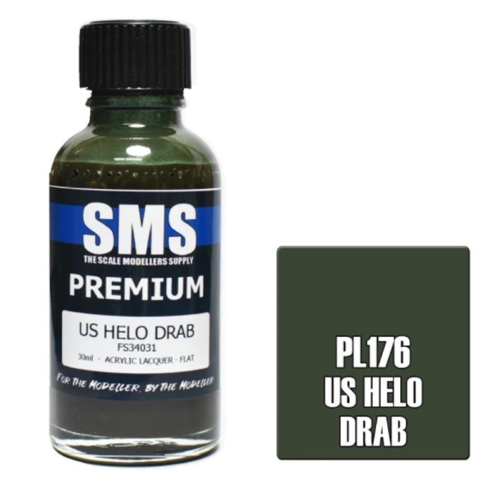 SMS PL176 Premium Acrylic Lacquer US Halo Drab 30ml Scale Modellers Supply PAINT, BRUSHES & SUPPLIES