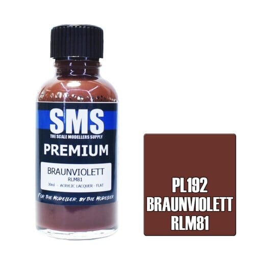SMS PL192 Acrylic Lacquer Braunviolett Rlm81 30ml Scale Modellers Supply PAINT, BRUSHES & SUPPLIES