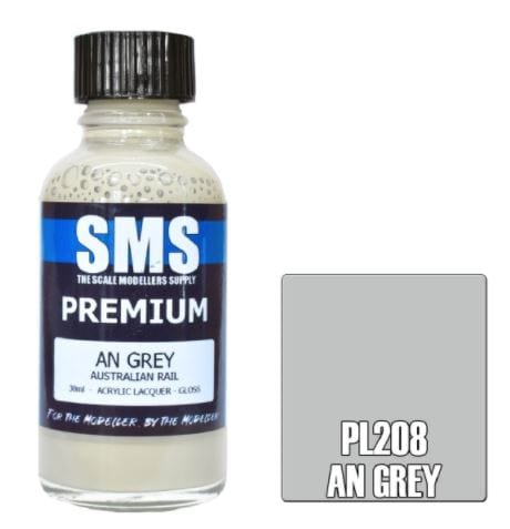 SMS PL209 Premium Acrylic Lacquer AN Grey 30ml Scale Modellers Supply PAINT, BRUSHES & SUPPLIES