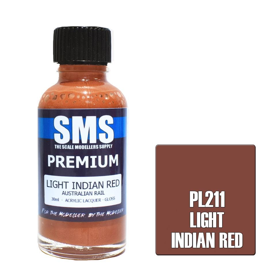 SMS PL211 Premium Acrylic Lacquer Light Indian Red 30ml Scale Modellers Supply PAINT, BRUSHES & SUPPLIES