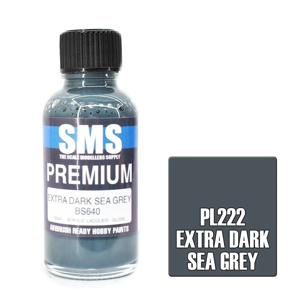SMS PL222 Premium Acrylic Lacquer Extra Dark Sea Grey 30ml - Hobbytech Toys