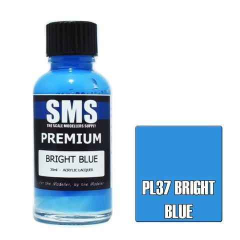 SMS PL37 Premium Acrylic Lacquer Bright Blue 30ml Scale Modellers Supply PAINT, BRUSHES & SUPPLIES
