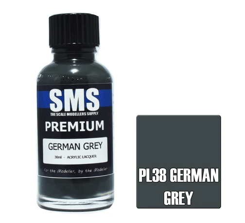SMS PL38 Premium Acrylic Lacquer German Grey 30ml Scale Modellers Supply PAINT, BRUSHES & SUPPLIES