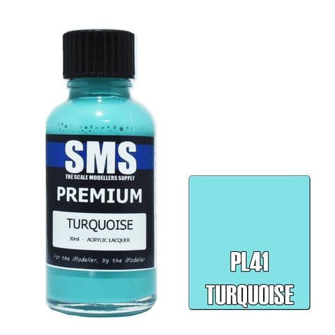 SMS PL41 Premium Acrylic Lacquer Turquoise 30ml Scale Modellers Supply PAINT, BRUSHES & SUPPLIES
