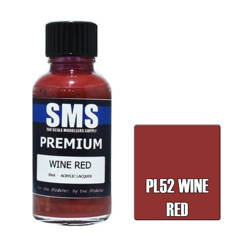 SMS PL52 Premium Acrylic Lacquer Wine Red 30ml Scale Modellers Supply PAINT, BRUSHES & SUPPLIES